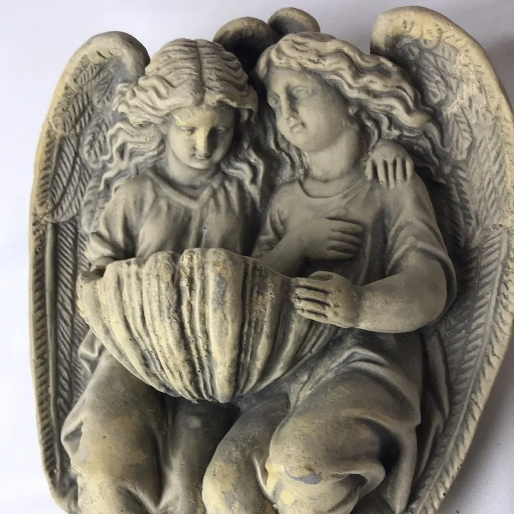 Angels Stone cast wall plaque decor
